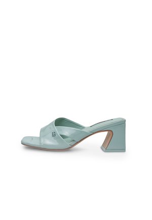 Mules med hæl - blu