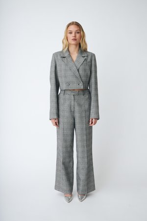 MANCY PANTS - Broek - black/silver