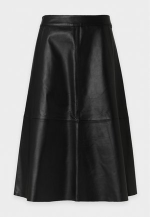 Bruuns Bazaar, SKIRT  - Δερμάτινη φούστα - black