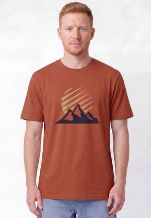 watapparel, MOUNTAIN AND SUN UNISEX - T-Shirt print - heritage brown