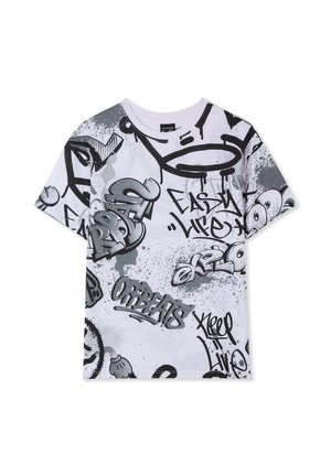 STAMPA GRAFFITI ALL-OVER - T-shirt con stampa - bianco ottico