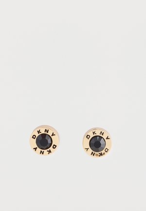 DKNY RIVET STUD - Naušnice - gold-coloured/jet
