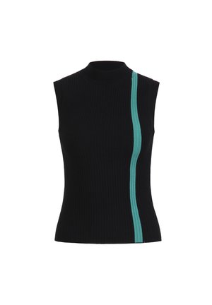 RIBBED ROLLNECK WITH THE STRIPE - Débardeur - black