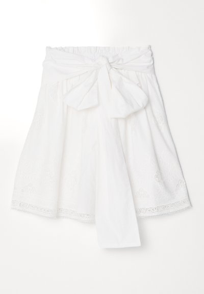 Erdem SKIRT WITH GATHERED WASIT - A-linjainen hame - white