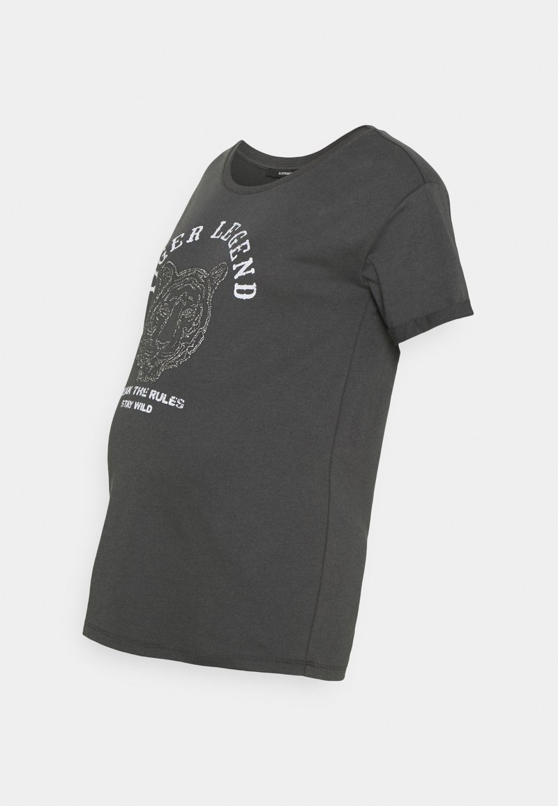 Supermom T-shirt print donkergrijs