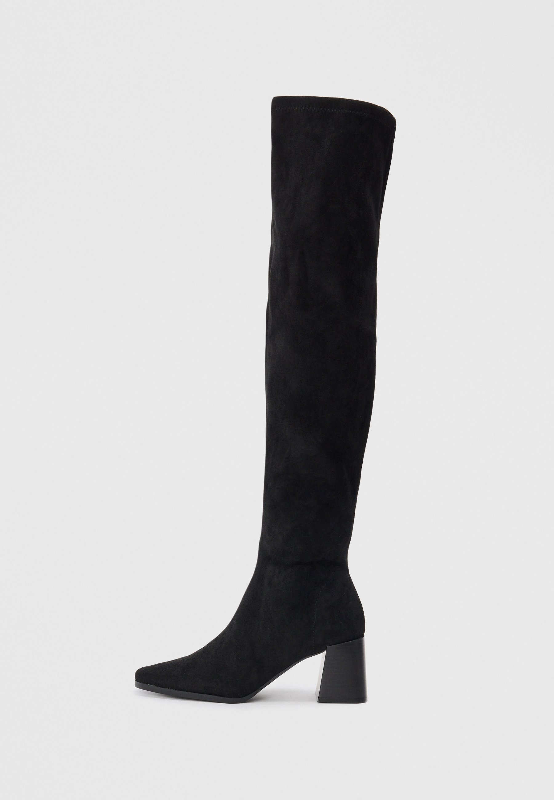 Knee Boots Blockabsatz Overknee Stiefel Schwarz Mit Absatz Tamaris
