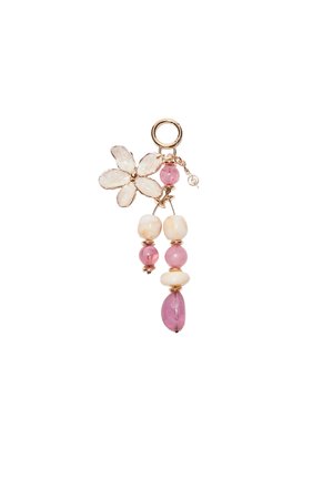 ENAMELLED FLOWER CHARM  - Portachiavi - gold-coloured