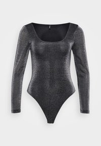 ONLAMERA GLITTER BODY - Pikkade varrukatega topp - black/silver