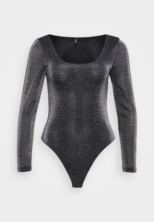 ONLY Petite, ONLAMERA GLITTER BODY - Μπλούζα με μακριά μανίκια - black/silver