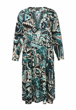 MODISCHES  MIT GRAFISCHEM ALLOVER-MUSTER - Blusenkleid - black