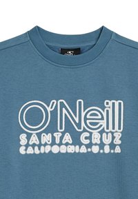 Modrá mikina s okrúhlym výstrihom, rebrovaným golierom a vyšitým logom "O'Neill" spolu s textom "SANTA CRUZ" a "CALIFORNIA, U.S.A."