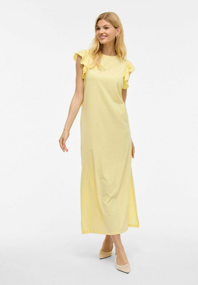 VILA VISUMMER FLÜGELÄRMEL - Maxikjole - pale banana