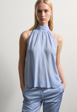 Stefanel WITH KNOT ON THE BACK - Bluse - soft blue