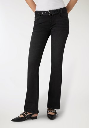 LUNGO TINTA UNITA - Jeans bootcut - nero denim