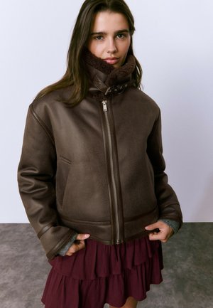 Veste en similicuir - chocolate