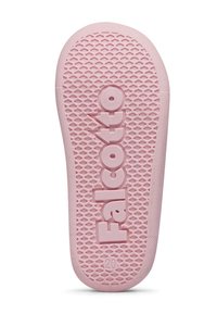 Pehmeän vaaleanpunainen kumipohja, jossa on hunajakennokuvioitu tekstuuri ja kohokuvioitu "Falcotto"-logo.