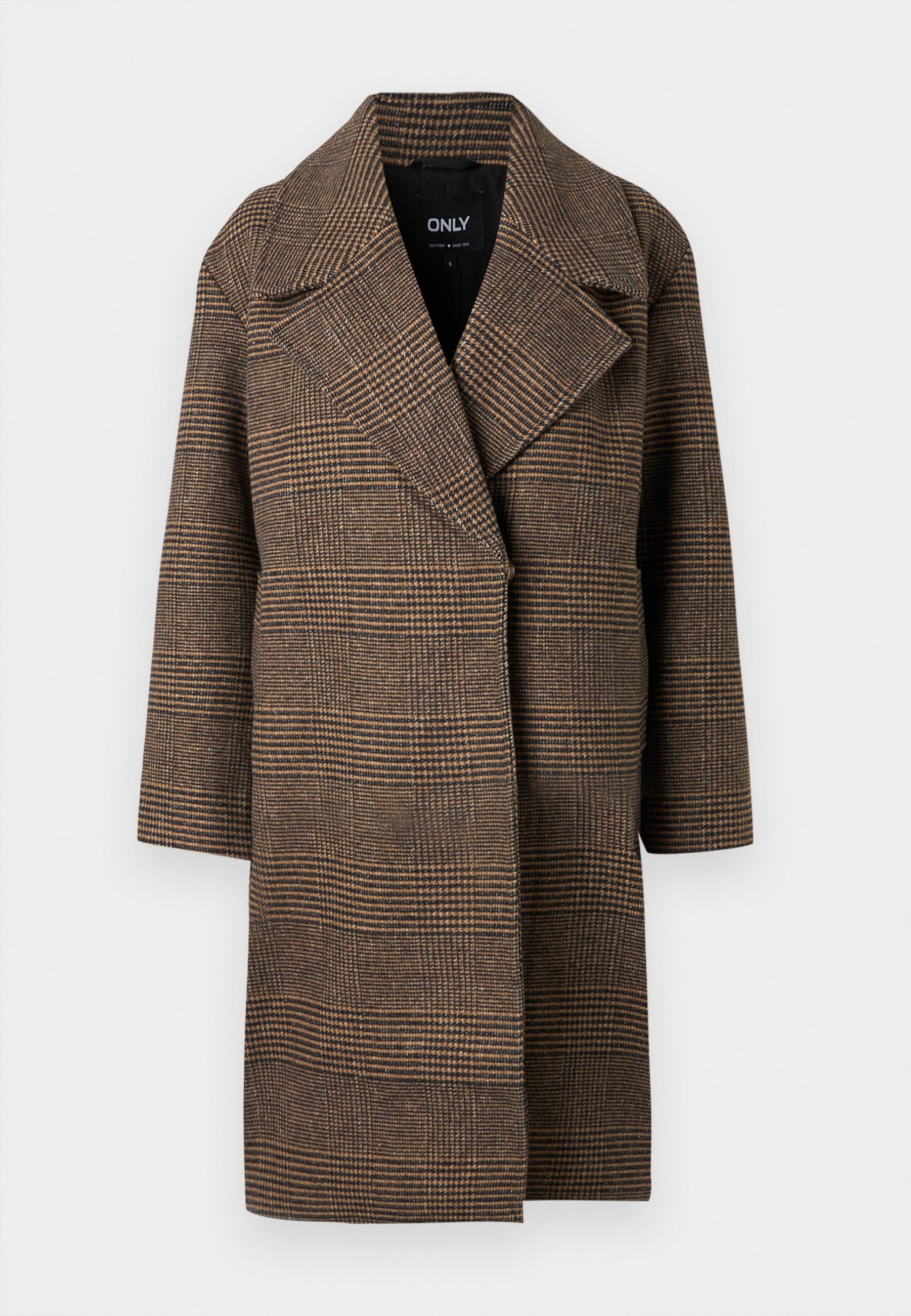 ONLY ONLMADISON LIFE CHECK COAT - Classic coat - seal brown/brown