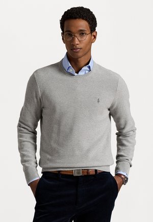 KNIT COTTON CREWNECK SWEATER - Svetrík - andover heather