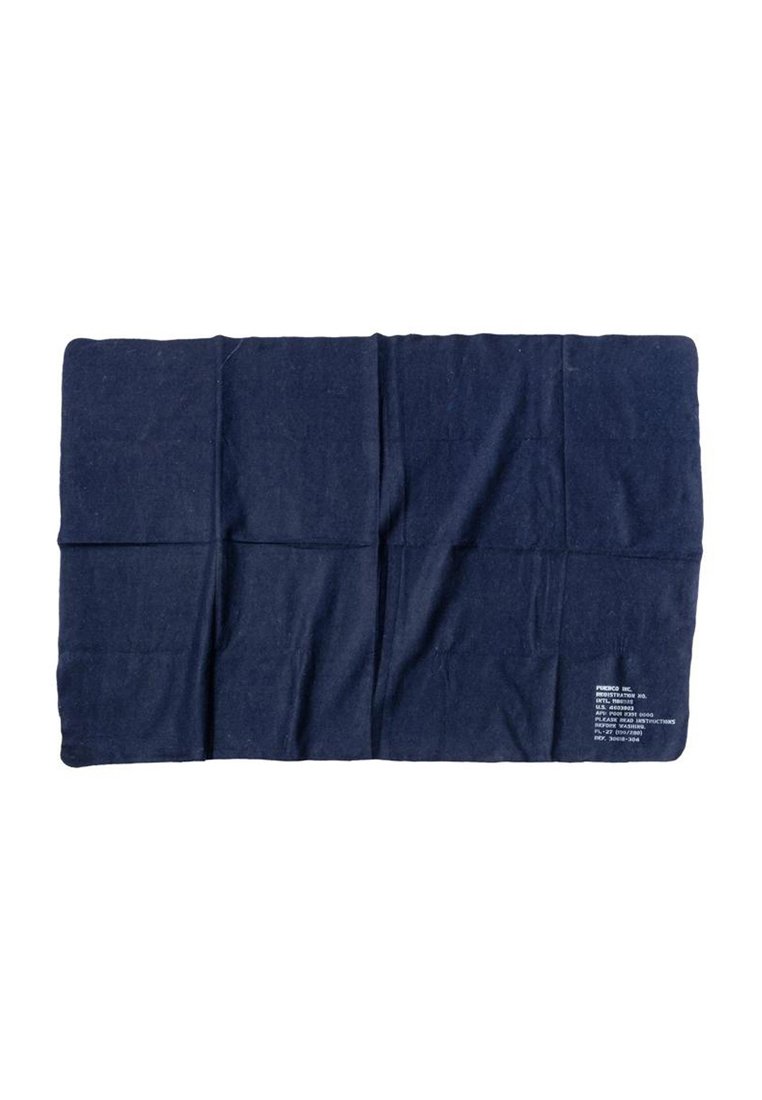 Pack de refrigeración rectangular de color azul oscuro con texto impreso en blanco en la esquina inferior derecha sobre un fondo blanco.