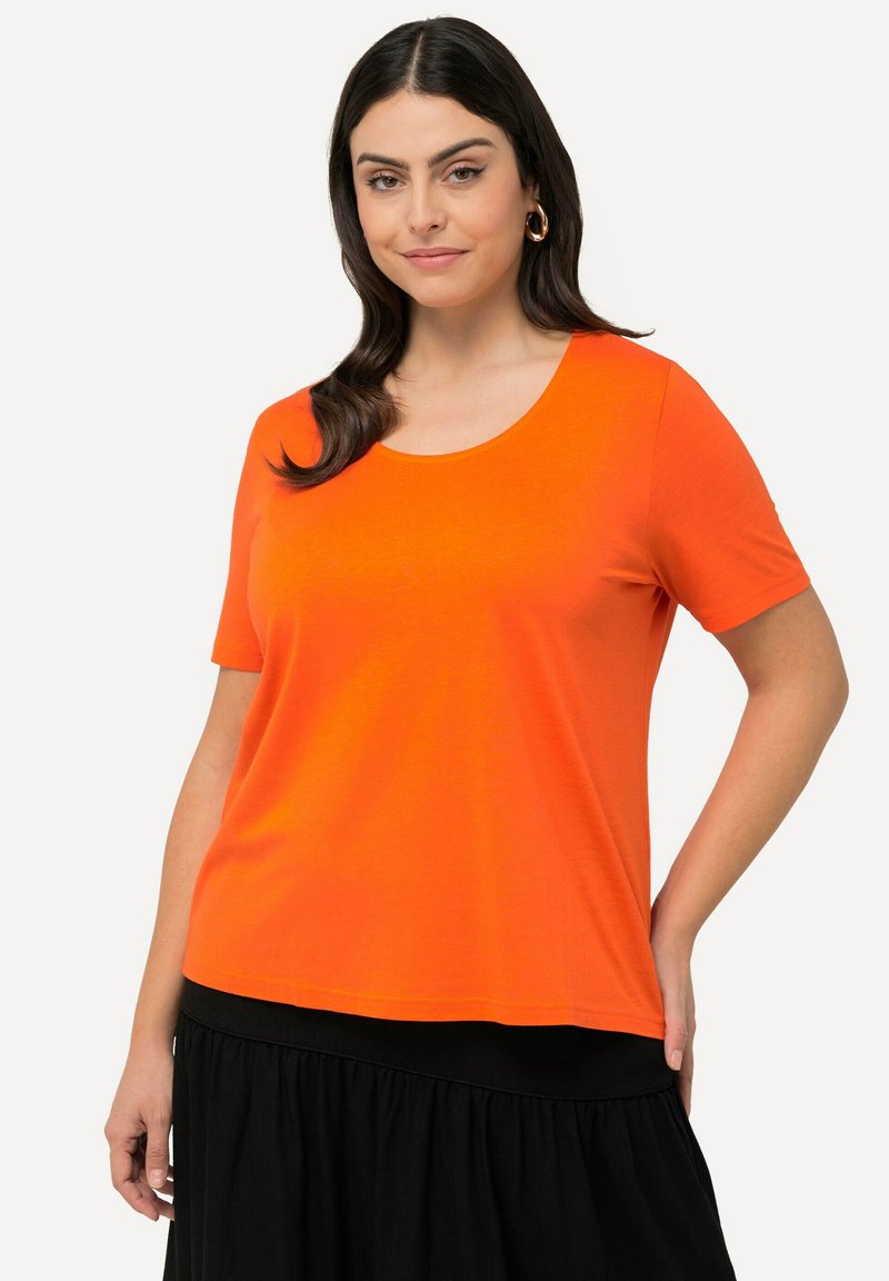 Ulla Popken SHORT SLEEVE SCOOP NECK - T-shirt basic - orange