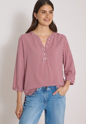 Cecil, 3/4-SLEEVE BLOUSE WITH A SPLIT NECK AND STRIPES - Blouse - russet red