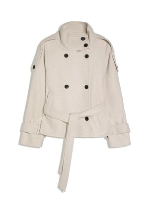 Bershka, FUNNEL-NECK TRENCH JACKET - Light jacket - beige