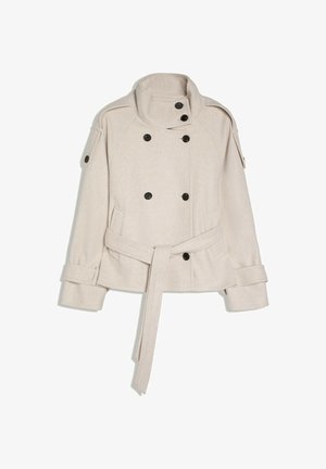 Bershka, FUNNEL-NECK TRENCH JACKET - Light jacket - beige