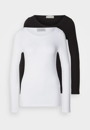 2 PACK - Long sleeved top - black/white