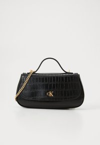 EMBOSSED  - Handbag - black/antique light gold-coloured