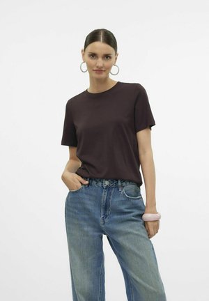 Vero Moda VMPAULINA - Βασικό μπλουζάκι - chocolate torte