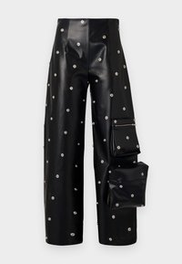 COVERED TROUSER WITH SNAP ON POCKETS - Trousers - black