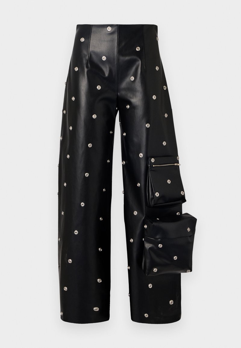 A.W.A.K.E. MODE COVERED TROUSER WITH SNAP ON POCKETS - Pantalones - black