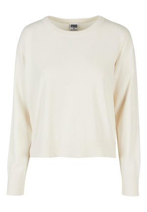 Pull crème à manches longues et col ras du cou, avec ourlet et poignets côtelés, taille XS de Urban Classics.