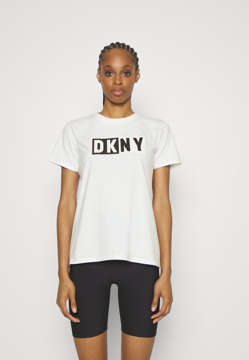 DKNY TWO TONE LOGO TEE TShirt print white/weiß Zalando.at