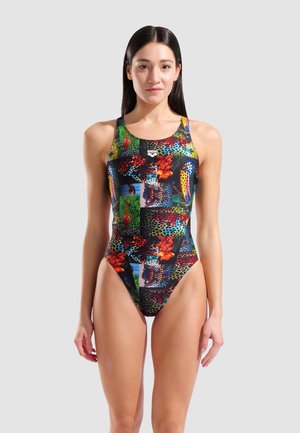 Arena, OCEAN BLOOM ANIMALIER  SWIM TECH - Maillot de bain - black multi