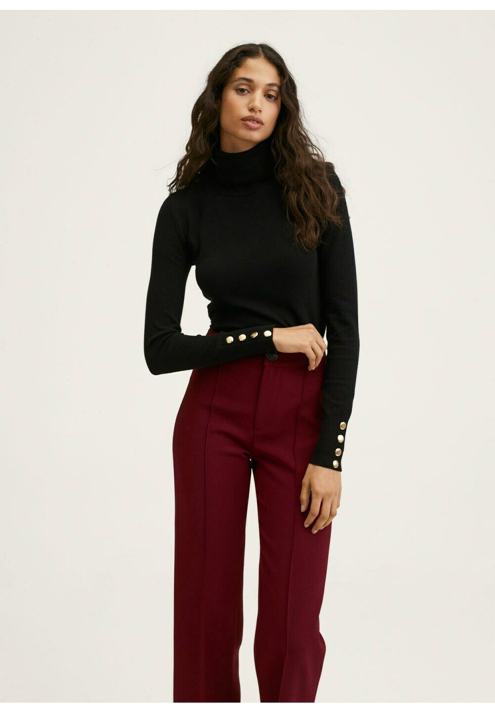 Mango Pantalones - mottled dark red/rojo oscuro jaspeado - Zalando.es