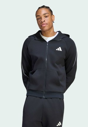 adidas Sportswear, ADIDAS SPORTSWEAR STADIUM SMALL LOGO FULL-ZIP HOODIE - Sudadera con cremallera - black