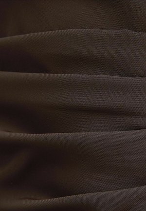 New Look, DARK  RUCHED WAIST SHORT SLEEVE MIDI DRESS - Vestido ligero - dark brown