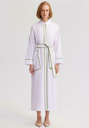 BELTED WAIST WITH PIPING DETAILED - Maxi šaty - white