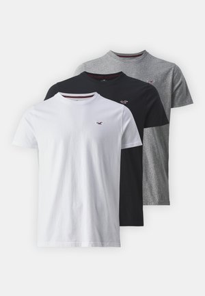 Icon Crew T-Shirt 3-Pack - T-shirts basic - GREY/WHITE/BLACK