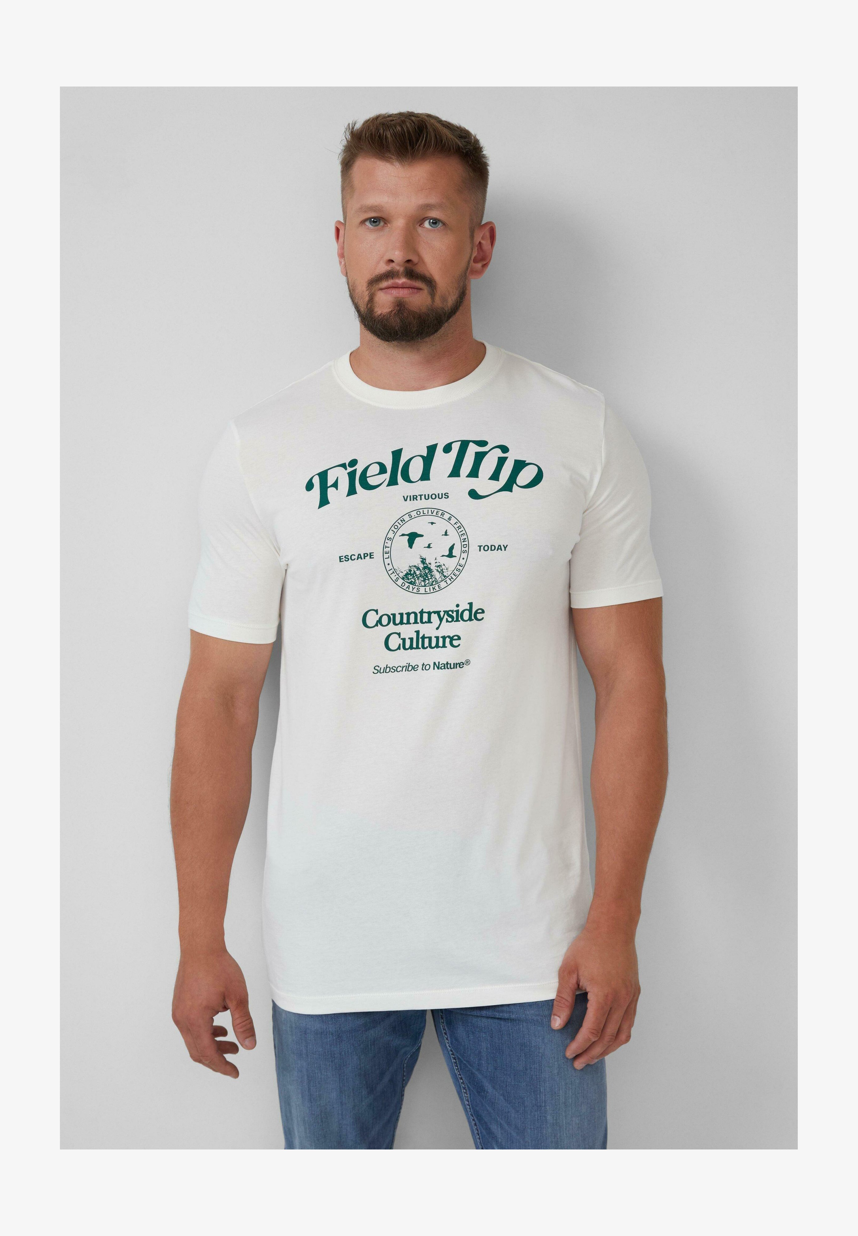 S.Oliver Maglietta Uomo A Maniche Corte – T-Shirt In Jersey Di Cotone, Vestibilità Regolare, Girocollo