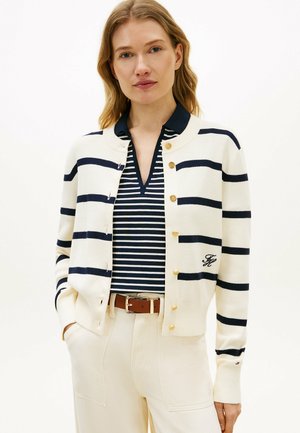 PREMIUM  GOLD-TONE BUTTON  - Cardigan - big stp calico dark n navy