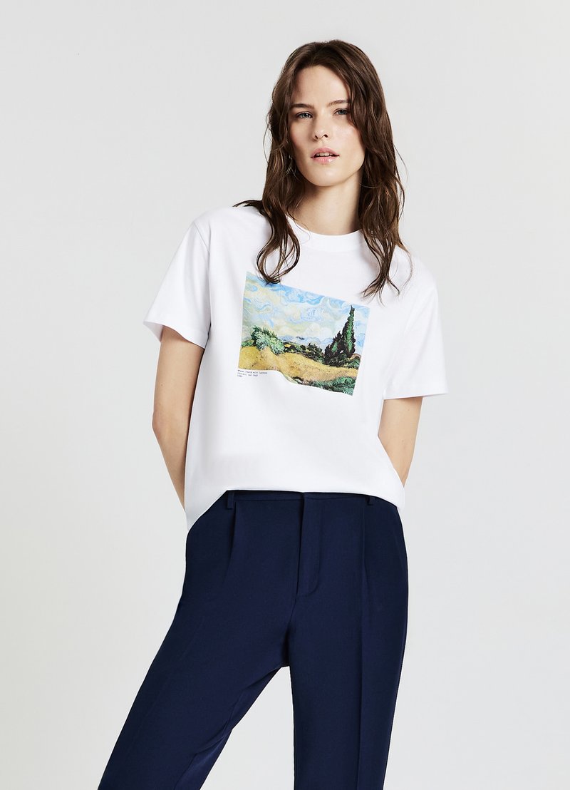 Calliope ARTE - T-shirt con stampa - bianco ottico