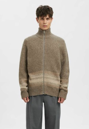 MIT REISSVERSCHLUSS  - Strickjacke - brownie