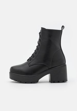 GIN PLATFORM MILITARY BOOTS - Bottines à lacets - black