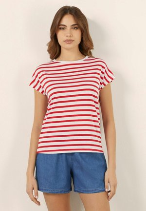 T-shirt med print - redwhite stripes