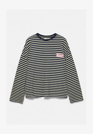 PULL&BEAR, OVERSIZE STRIPED GRAPHIC T-SHIRT - T-shirt à manches longues - dark blue