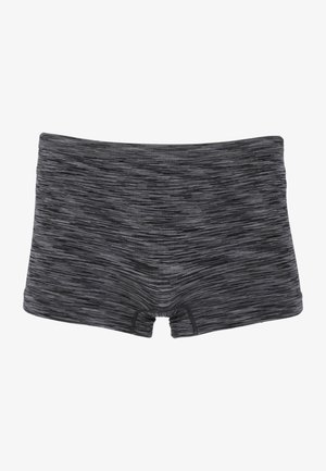 Grårandiga kalsonger i boxermodell med en slät textur, som har en låg midja och en tajt passform, designade för komfort och flexibilitet.