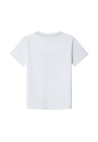 Bijela pamučna majica, kratki rukavi, okrugli izrez, glatka tekstura, bez uzoraka ili grafike, standardni unisex kroj. Prikazano stražnje gledište.