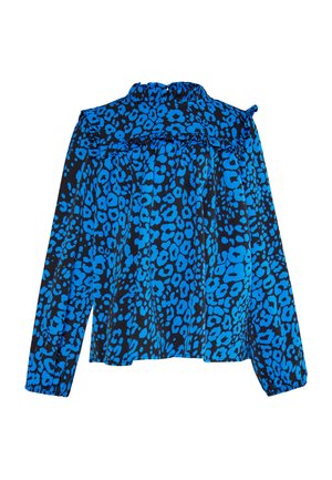 Bluse - blau schwarz